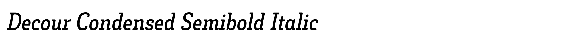 Decour Condensed Semibold Italic image
